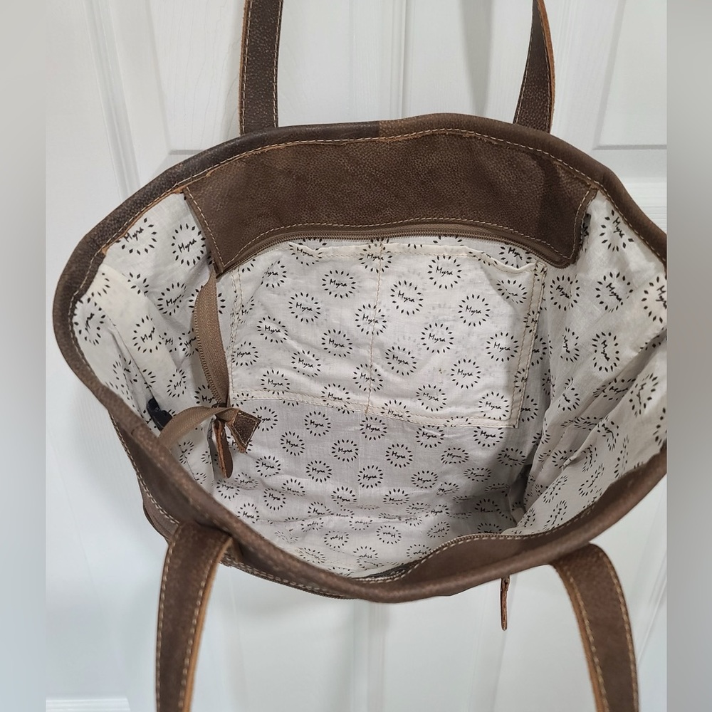 Myra Bag Leopard Print Tote in Brown and Black - Picture 6 of 8